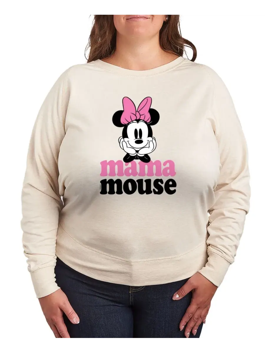 Футболка с длинными рукавами Disney Mama Mouse Minnie из французского махрового трикотажа больших — изображение 1 из 3