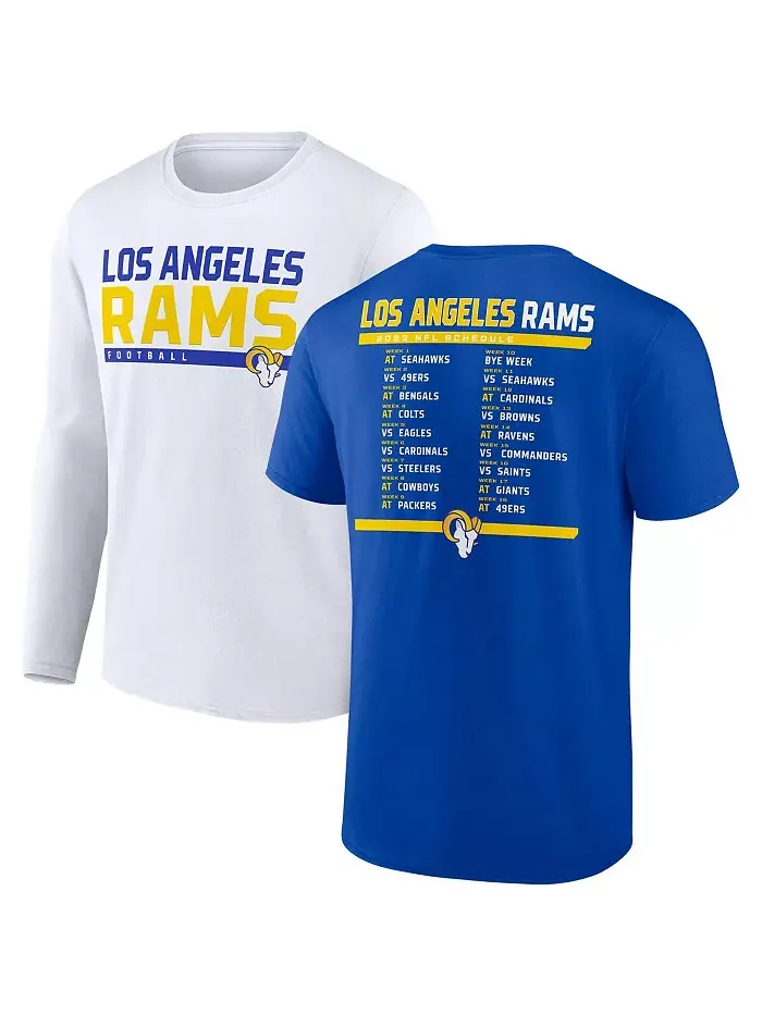 Мужской набор из двух футболок Los Angeles Rams с графиком игр 2023 года — изображение 1 из 4, белый