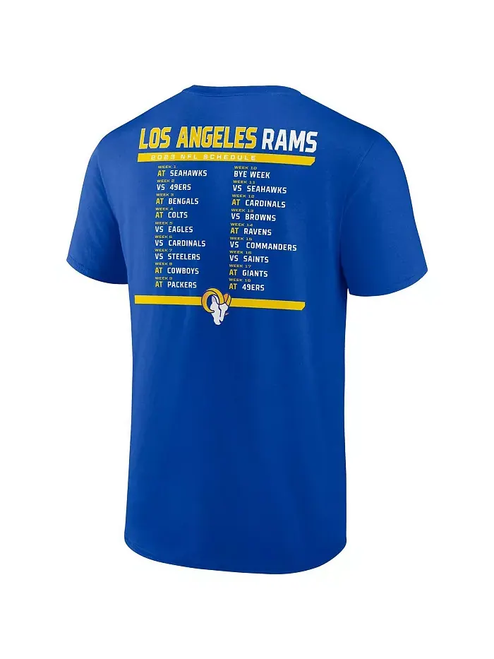 Мужской набор из двух футболок Los Angeles Rams с графиком игр 2023 года — изображение 4 из 4, белый
