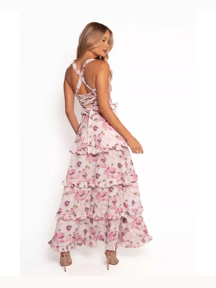 Женское многоярусное платье макси Lillee Petal and Pup — изображение 3 из 4, розовый
