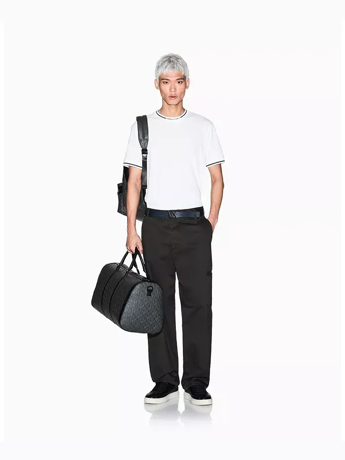 Мужская футболка с контрастными вставками и логотипом A|X Armani Exchange — изображение 2 из 4, бежевый/бежевый
