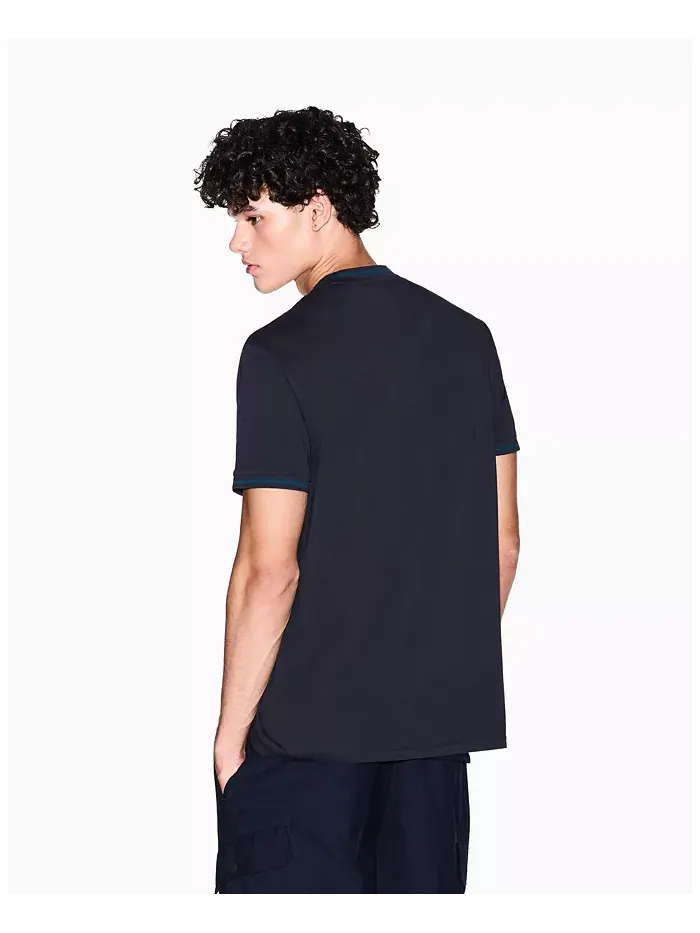 Мужская футболка с контрастными вставками и логотипом A|X Armani Exchange — изображение 3 из 5, синий