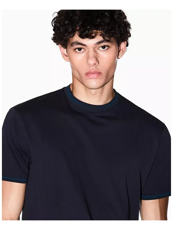 Мужская футболка с контрастными вставками и логотипом A|X Armani Exchange — изображение 4 из 5, синий