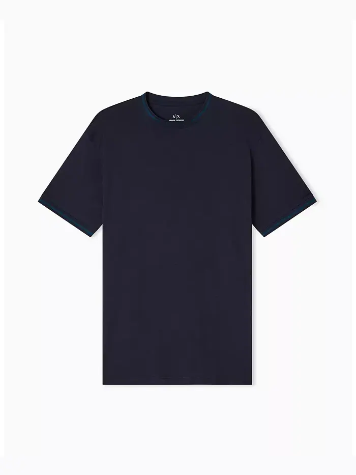 Мужская футболка с контрастными вставками и логотипом A|X Armani Exchange — изображение 5 из 5, синий