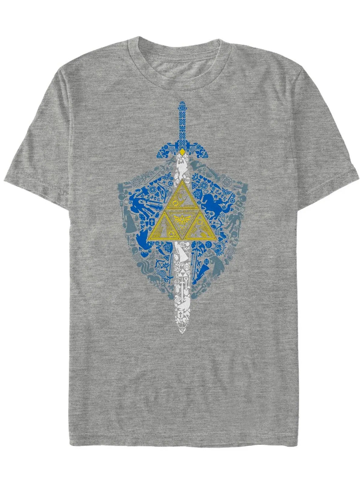 Мужская футболка с коротким рукавом nintendo zelda hylian shield element icons Fifth Sun — изображение 1 из 1, серый