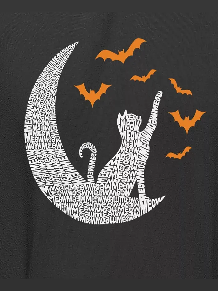 Мужской худи Lunar Bats с художественным принтом La Pop Art — изображение 3 из 5, серый