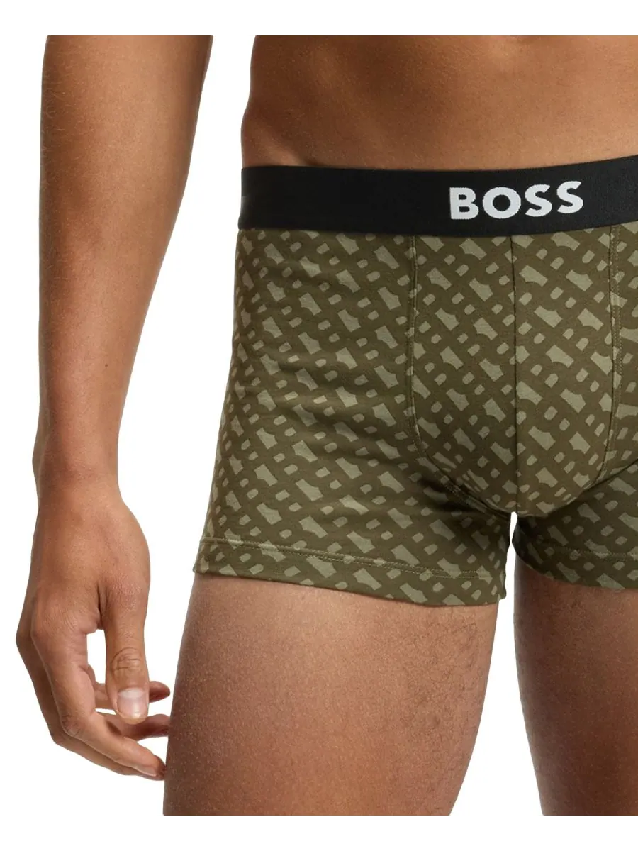 Мужские плавки BOSS One, комплект из 3 штук, с логотипом на поясе Hugo Boss — изображение 2 из 7, зеленый