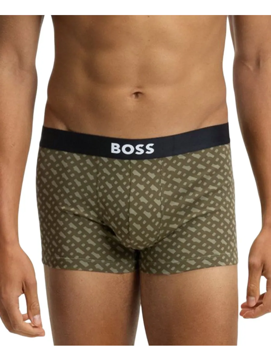 Мужские плавки BOSS One, комплект из 3 штук, с логотипом на поясе Hugo Boss — изображение 6 из 7, зеленый