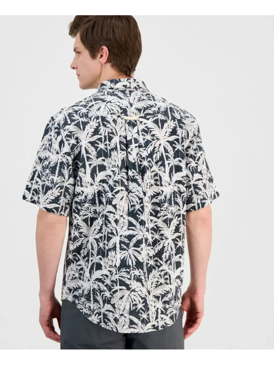 Мужская рубашка с коротким рукавом и принтом Nova Wave Nero Palms Tommy Bahama — изображение 3 из 4, черный