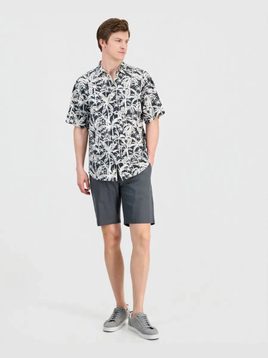Мужская рубашка с коротким рукавом и принтом Nova Wave Nero Palms Tommy Bahama — изображение 4 из 4, черный