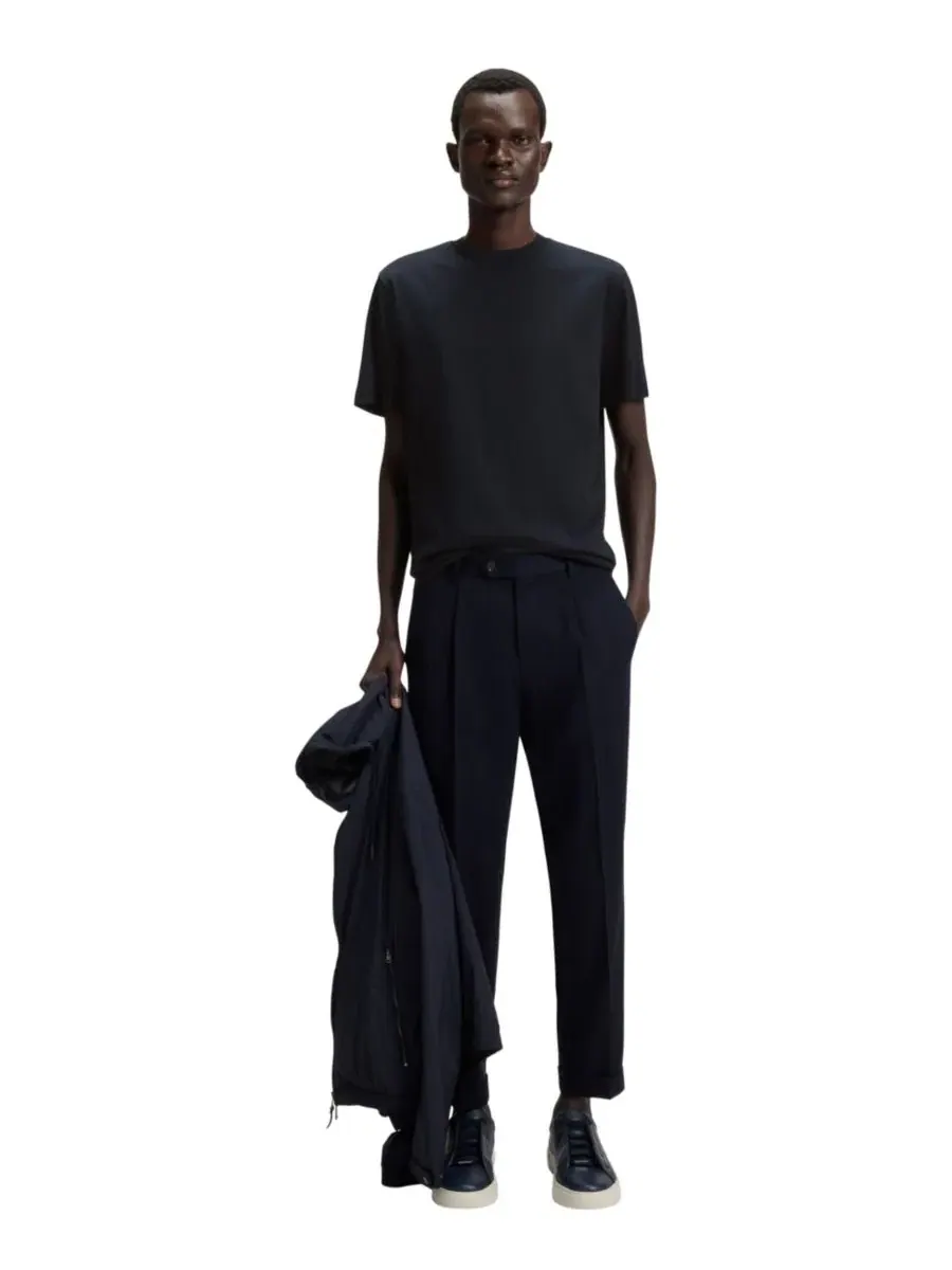 Футболка из мерсеризованного хлопка Regular Fit Hugo Boss — изображение 4 из 4, синий