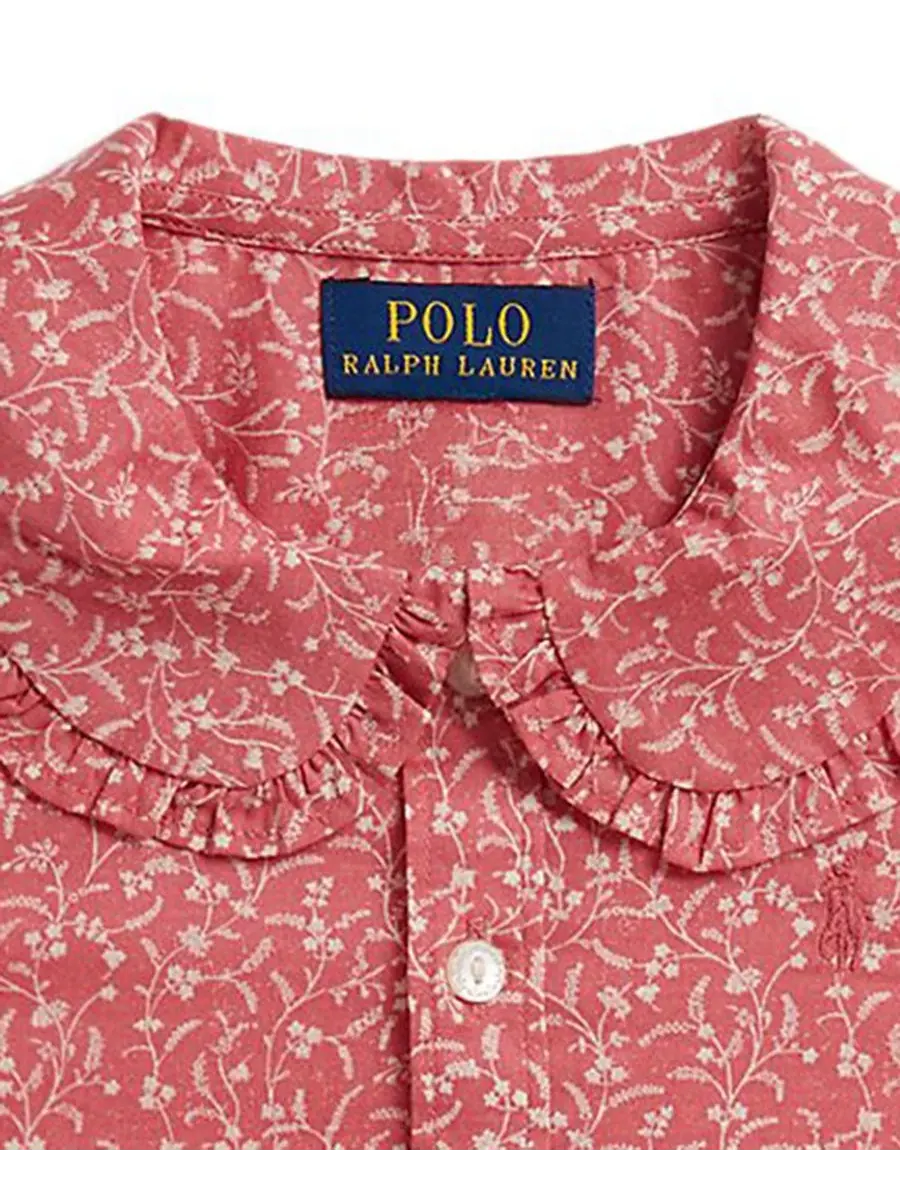 Платье-рубашка без рукавов с цветочным принтом Polo Ralph Lauren — изображение 5 из 5, розовый