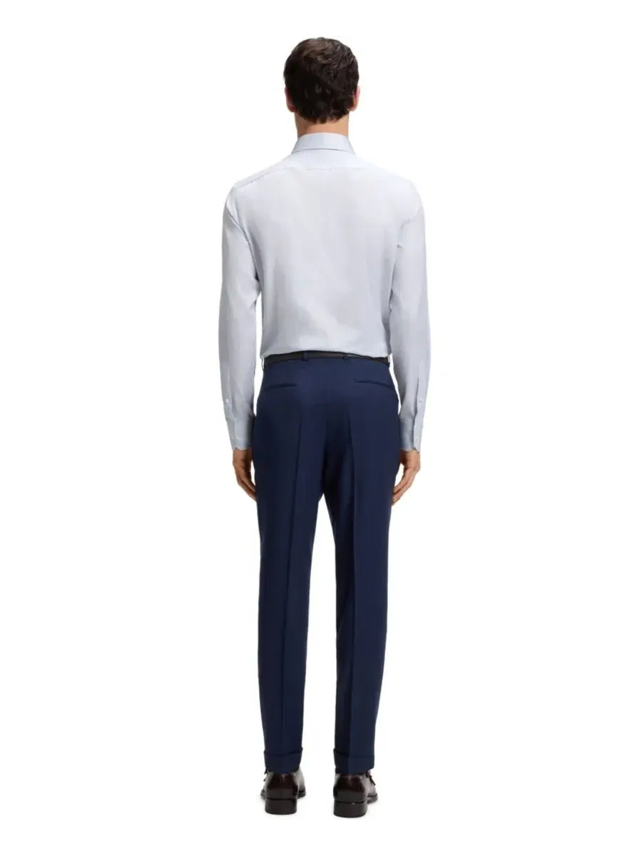Мужская рубашка с длинным рукавом, Slim Fit, в полоску Hugo Boss — изображение 3 из 5, синий