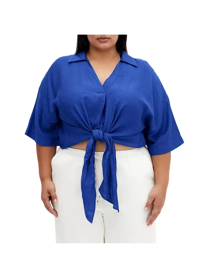 Рубашка Plus Size Rosie CITY CHIC — изображение 1 из 3, синий