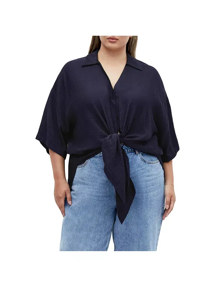 Рубашка Plus Size Rosie CITY CHIC — изображение 1 из 3, темно-синий