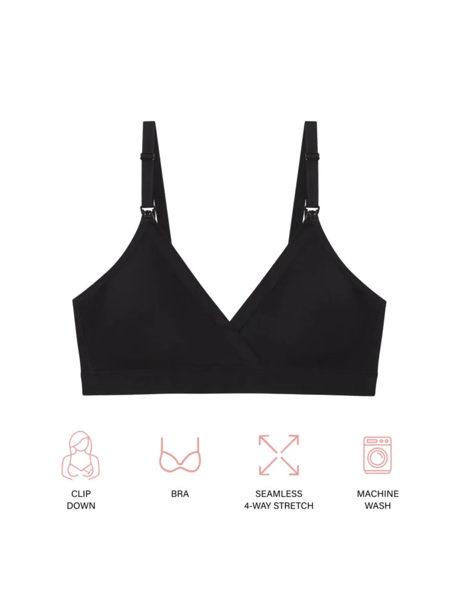 Бесшовный бюстгальтер для кормления и беременных Motherhood Women's Maternity Wireless Seamless — изображение 3 из 5, черный