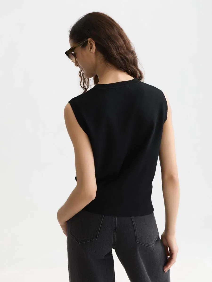 Женская футболка и топ Scotch and Soda, компактный вязаный крой свободного кроя, модель Spencer — изображение 3 из 5, серый