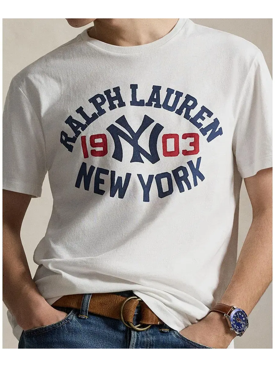 Мужская футболка с логотипом Polo Ralph Lauren — изображение 2 из 6, белый