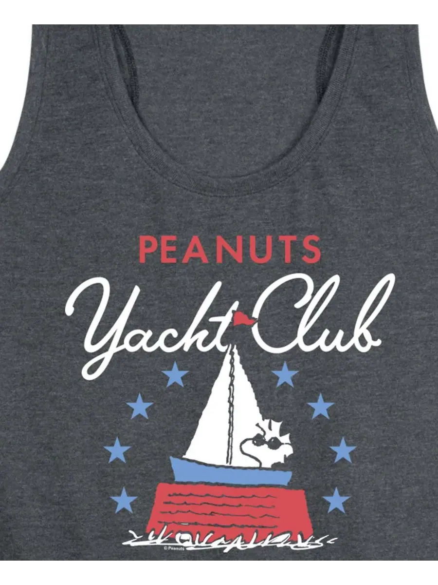 Майка с патриотическим принтом "Peanuts" для полных женщин Hybrid Apparel — изображение 2 из 3, темно-серый