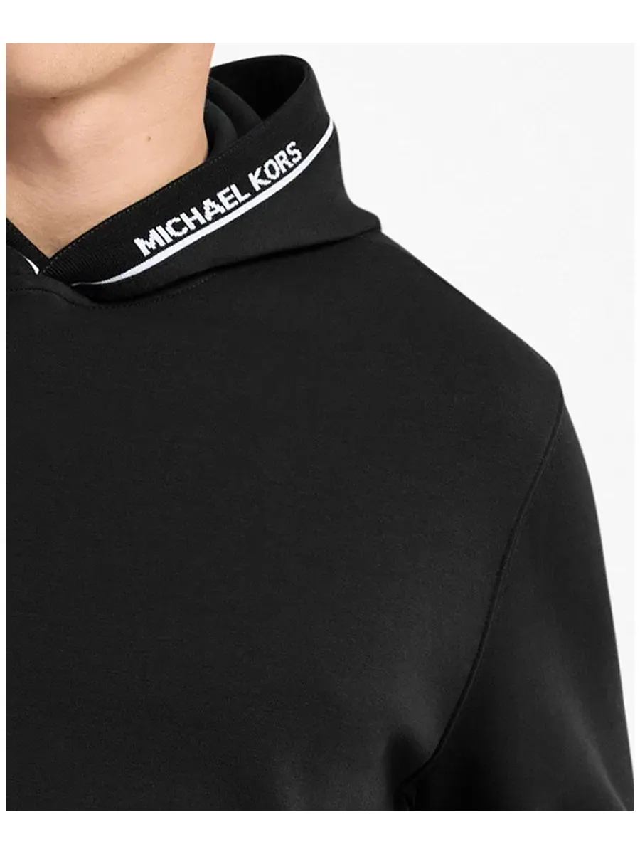 Мужская толстовка с ребристым логотипом и капюшоном Michael Kors — изображение 2 из 3, черный