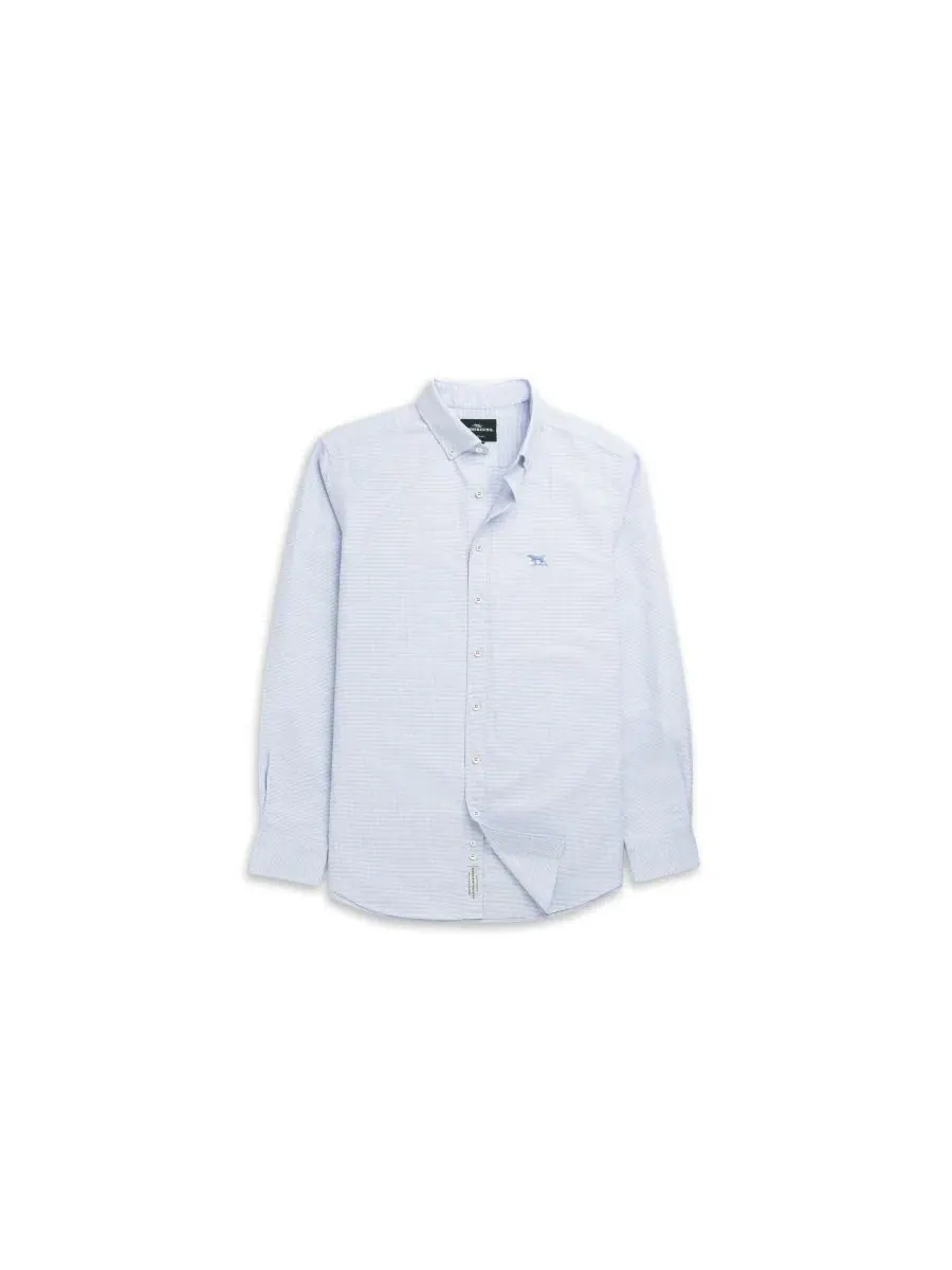 Мужская хлопковая рубашка Gunn Oxford Crossing Sport Fit Rodd & Gunn — изображение 3 из 6, синий