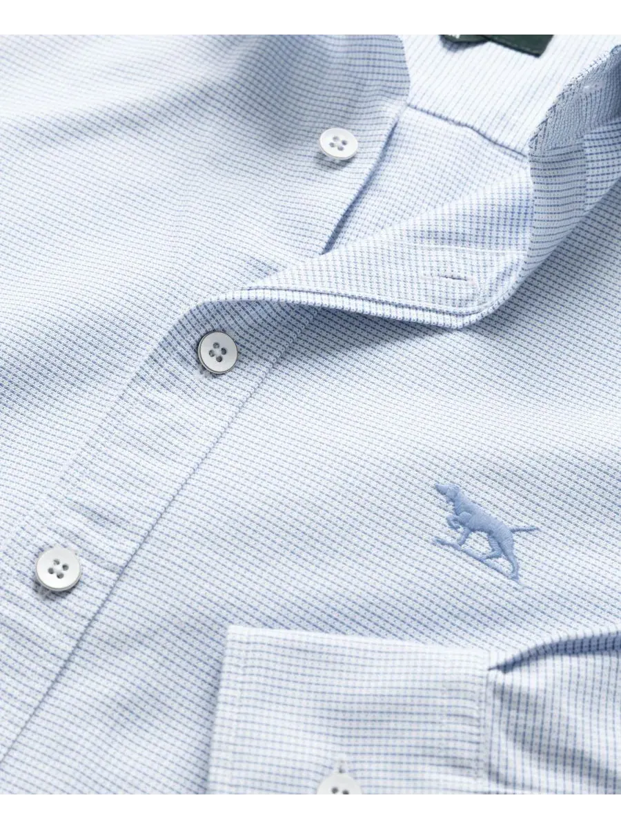 Мужская хлопковая рубашка Gunn Oxford Crossing Sport Fit Rodd & Gunn — изображение 5 из 6, синий