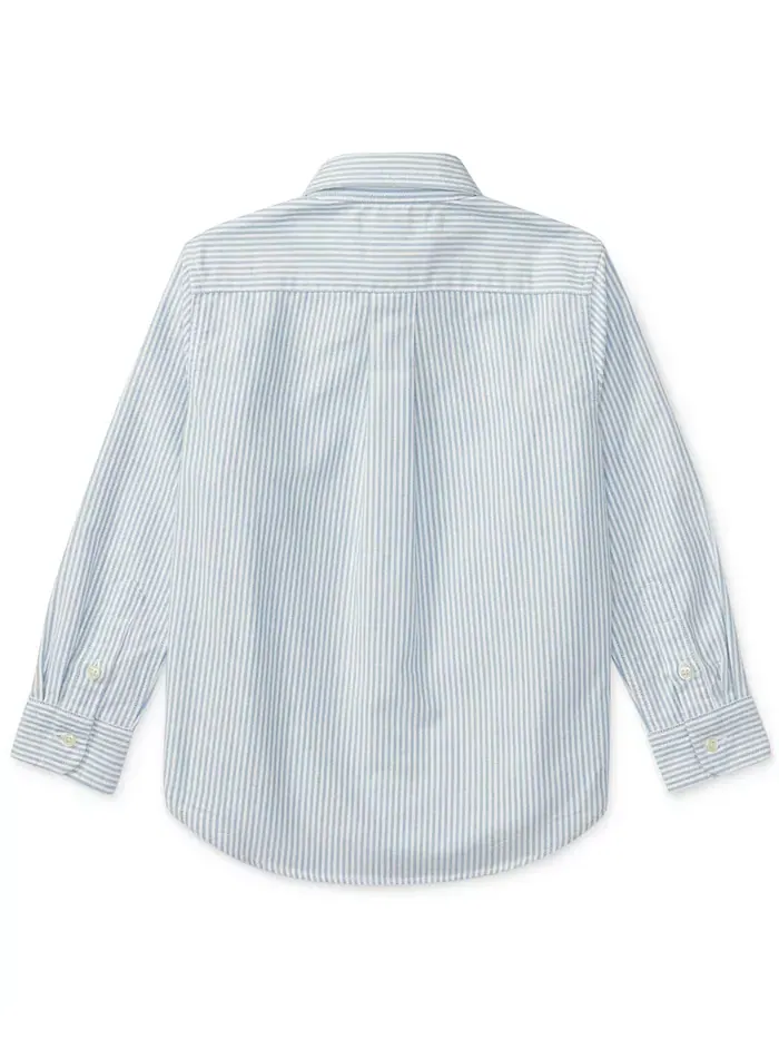 Хлопковая оксфордская рубашка для малышей и мальчиков Polo Ralph Lauren — изображение 4 из 4, светлый синий