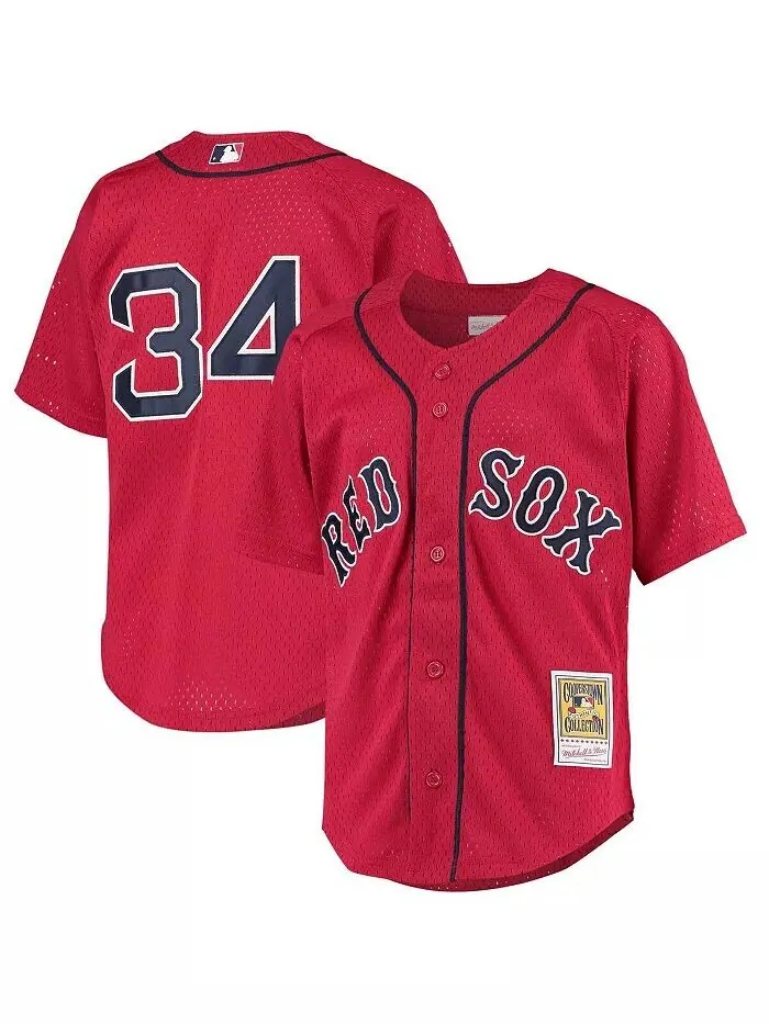 Джерси Дэвида Ортиса Big Boys Red Boston Red Sox Cooperstown Collection для тренировки ватина — изображение 1 из 3