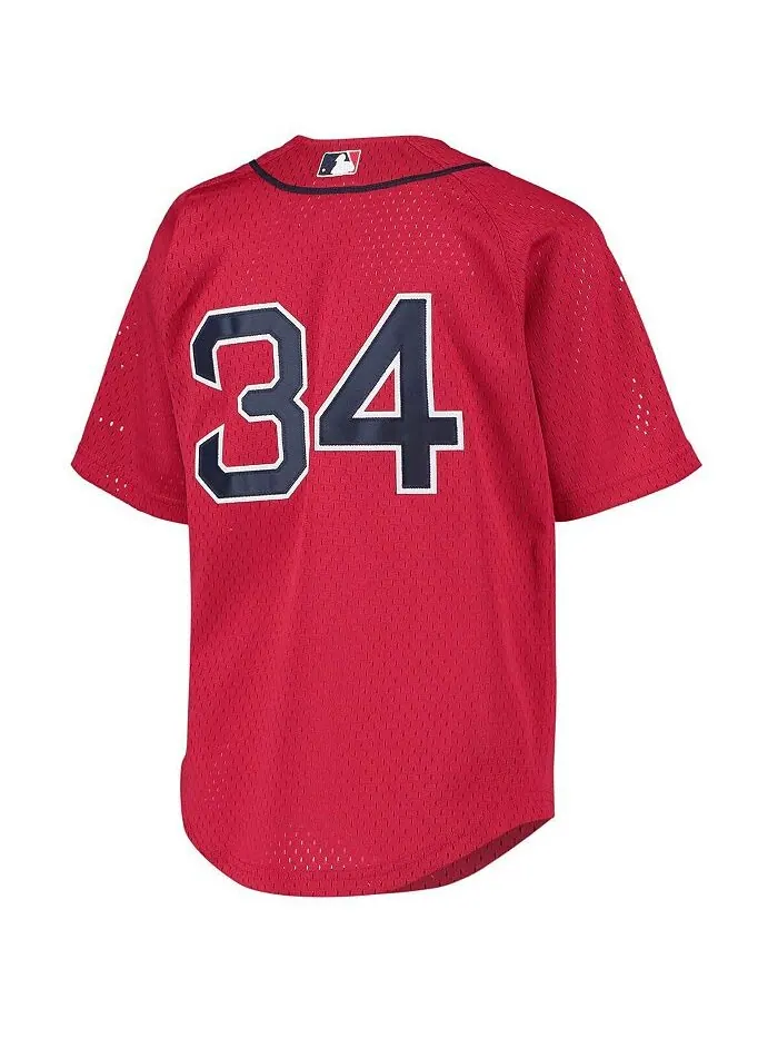 Джерси Дэвида Ортиса Big Boys Red Boston Red Sox Cooperstown Collection для тренировки ватина — изображение 3 из 3, красный