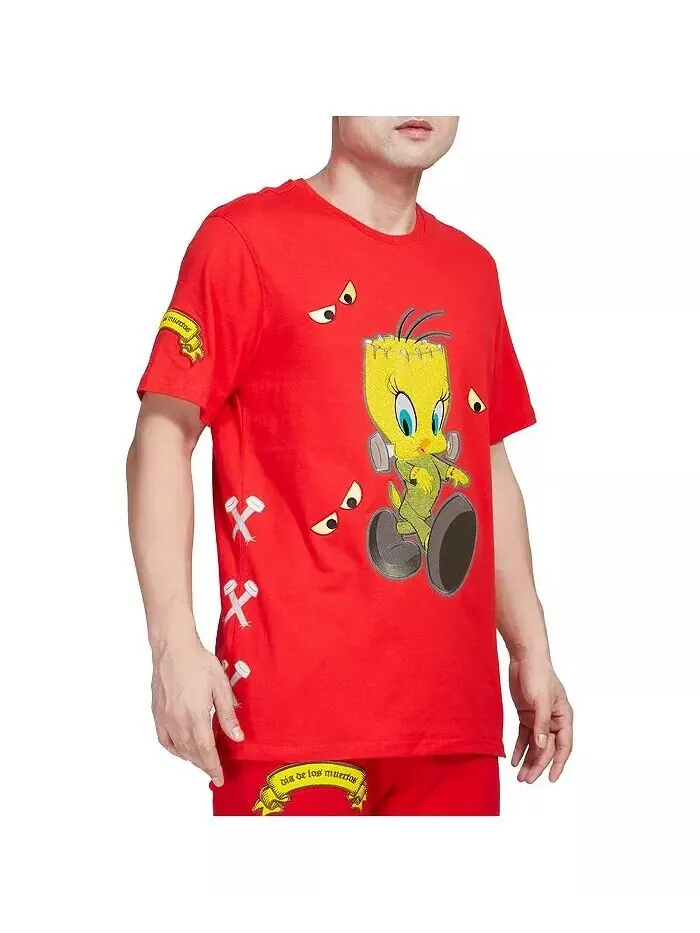 Мужская и женская красная футболка Looney Tunes Franken Tweety Freeze Max — изображение 3 из 4