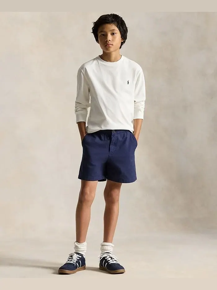 Футболка с длинными рукавами из хлопкового джерси Big Boys Polo Ralph Lauren — изображение 4 из 5, белый