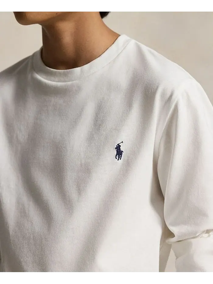 Футболка с длинными рукавами из хлопкового джерси Big Boys Polo Ralph Lauren — изображение 5 из 5, белый