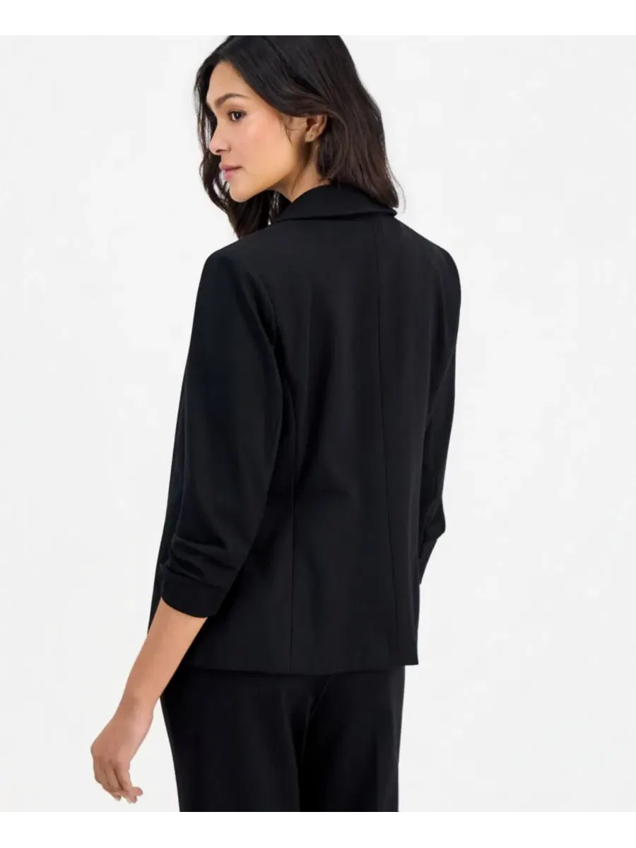 Жакет с шальным воротником и застежкой на молнию Anne Klein Essentials — изображение 3 из 5, черный