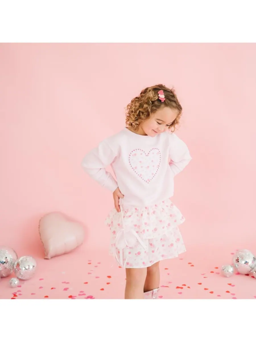 Детская толстовка для девочек с нежной розой, жемчугом и сердечком Sweet Wink — изображение 2 из 4, розовый
