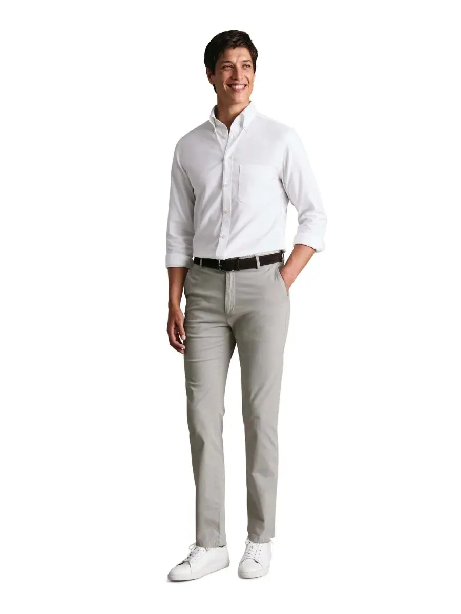 Брюки чинос узкого кроя Charles Tyrwhitt — изображение 2 из 5, серебристый серый