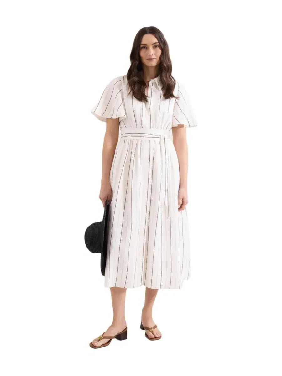 Платье-рубашка с полосками Marielle Striped Phase Eight — изображение 1 из 8, белый