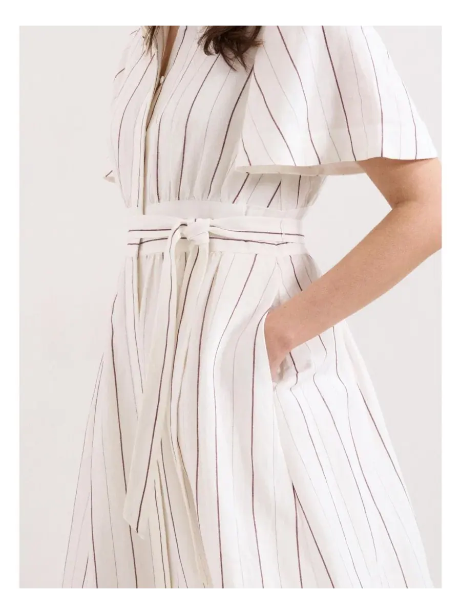 Платье-рубашка с полосками Marielle Striped Phase Eight — изображение 4 из 8, белый