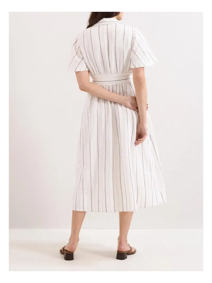 Платье-рубашка с полосками Marielle Striped Phase Eight — изображение 8 из 8, белый
