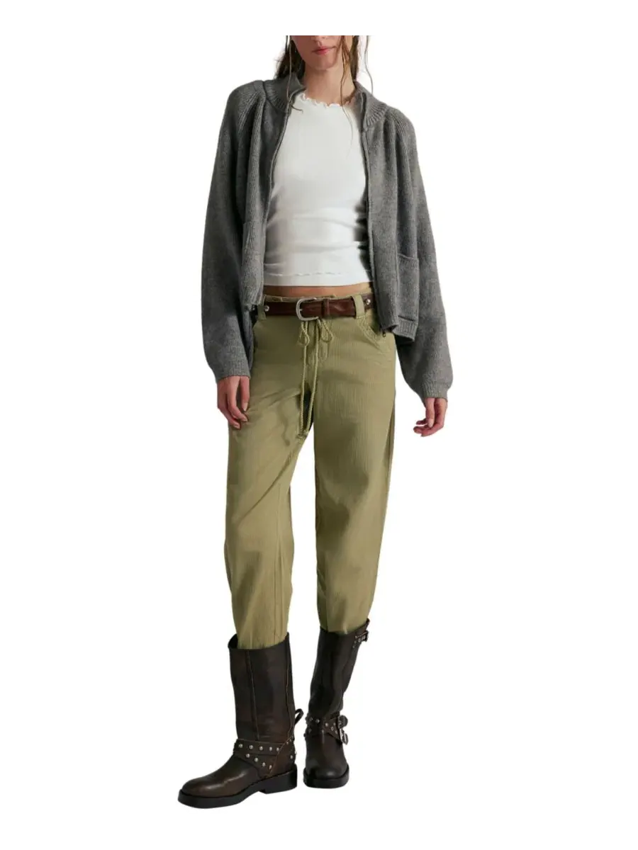 Кардиган с воротником-стойкой и застежкой-молнией, модель Mock-Neck Zip-Front Cardigan Free People — изображение 2 из 4