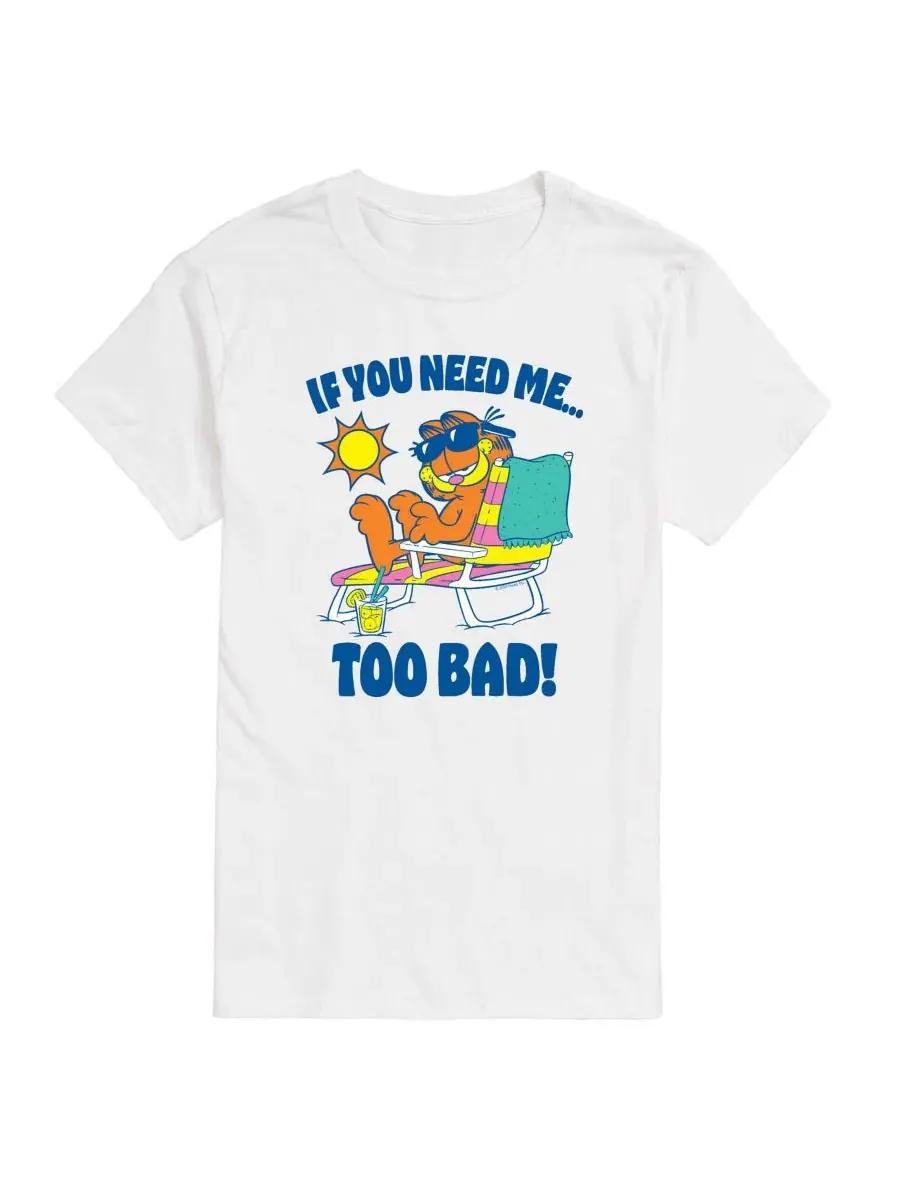 Футболка с принтом Too Bad Garfield AIRWAVES — изображение 1 из 3, белый