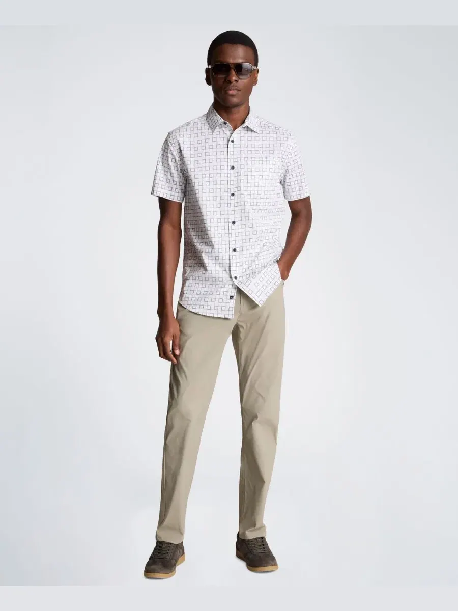 Мужская рубашка с коротким рукавом, slim fit Kenneth Cole