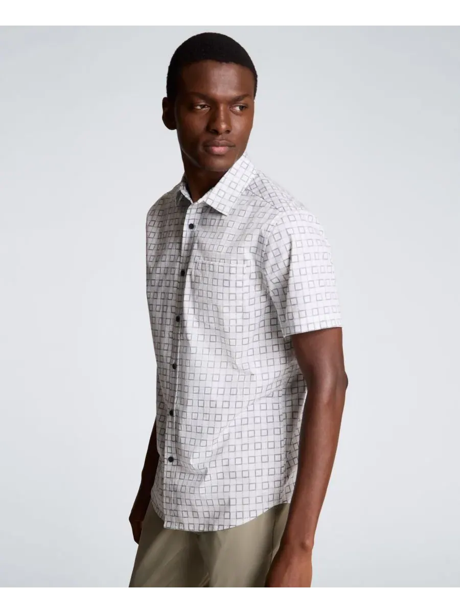 Мужская рубашка с коротким рукавом, slim fit Kenneth Cole — изображение 3 из 5, белый/синий
