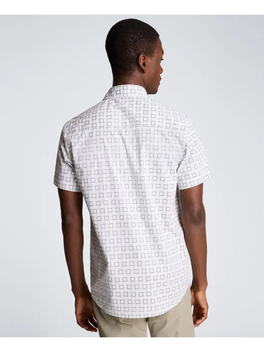 Мужская рубашка с коротким рукавом, slim fit Kenneth Cole — изображение 5 из 5, белый/синий