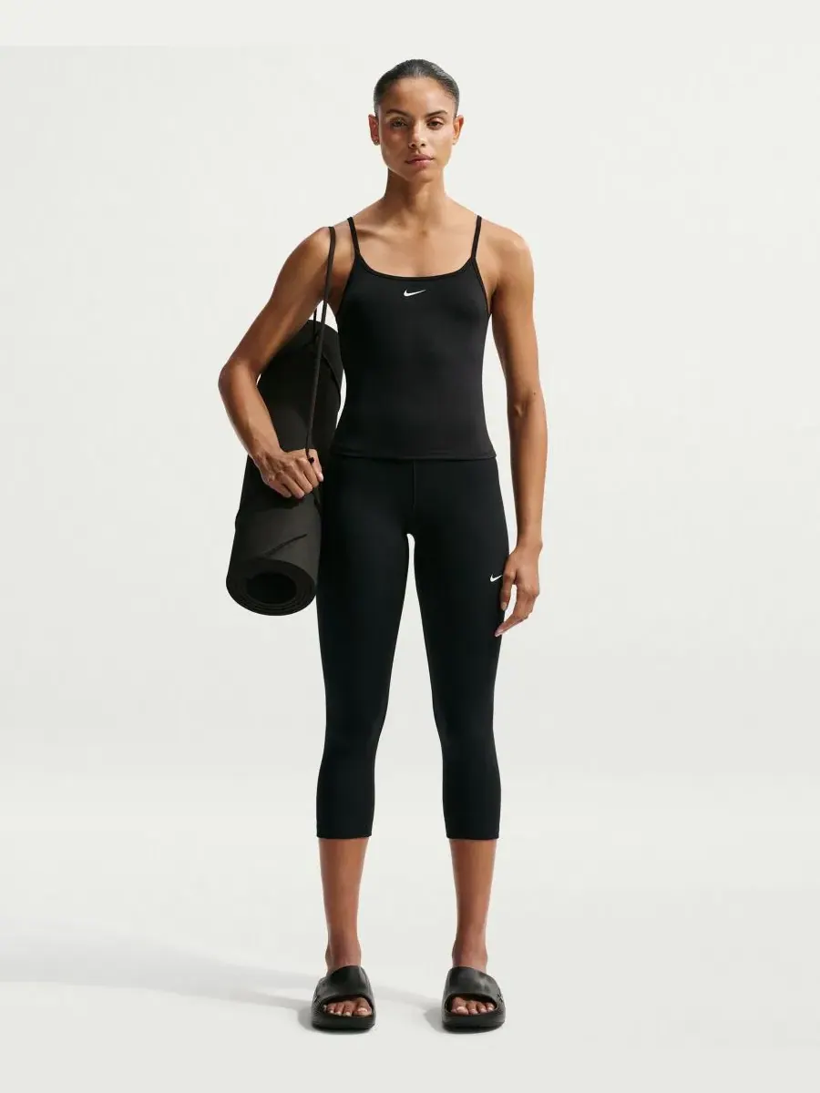 Топ-майка Nike One Fitted Dri-FIT Cami — изображение 1 из 5, черный/белый