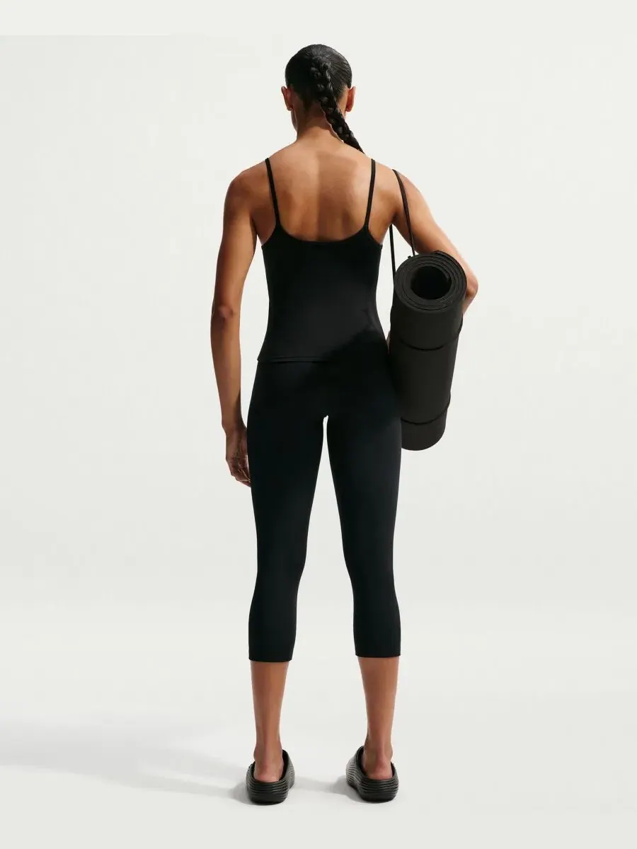 Топ-майка Nike One Fitted Dri-FIT Cami — изображение 5 из 5, черный/белый