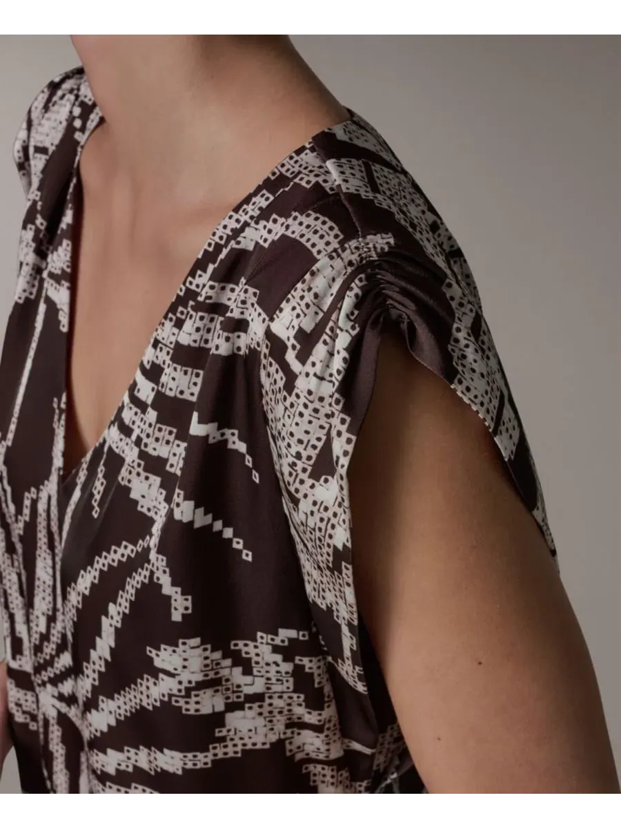 Топ с V-образным вырезом и принтом Donna Karan New York — изображение 5 из 7, мульти