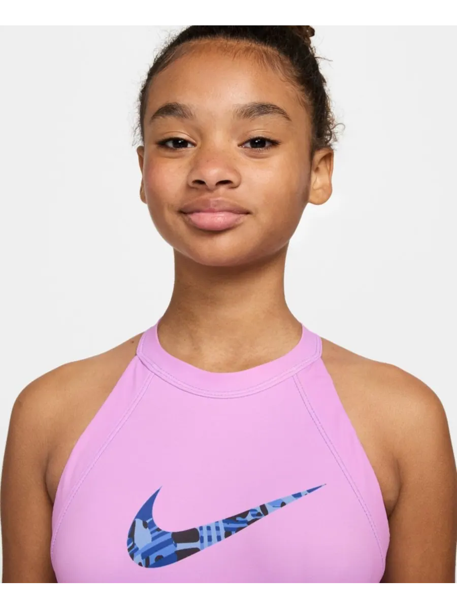Купальник с завязками на шее для девочек 7-16 лет Nike Gymnastics — изображение 3 из 8, розовый/синий