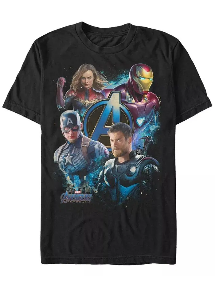 Мужская футболка с коротким рукавом Marvel Avengers Endgame Dream Team Portraits Fifth Sun — изображение 1 из 1, черный