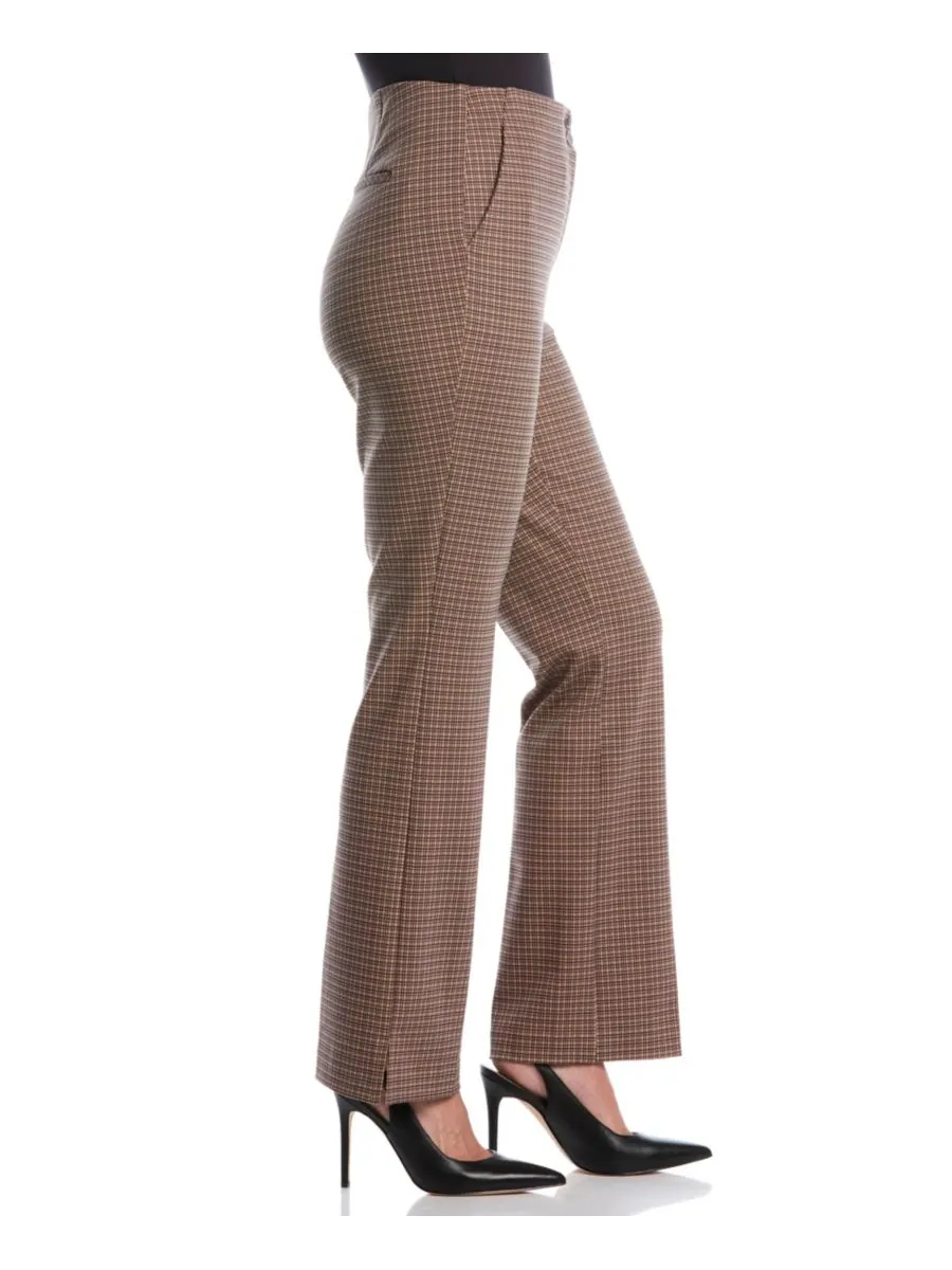 Брюки Petite Bootcut в клетку с принтом Ponte Rafaella — изображение 2 из 5, коричневый