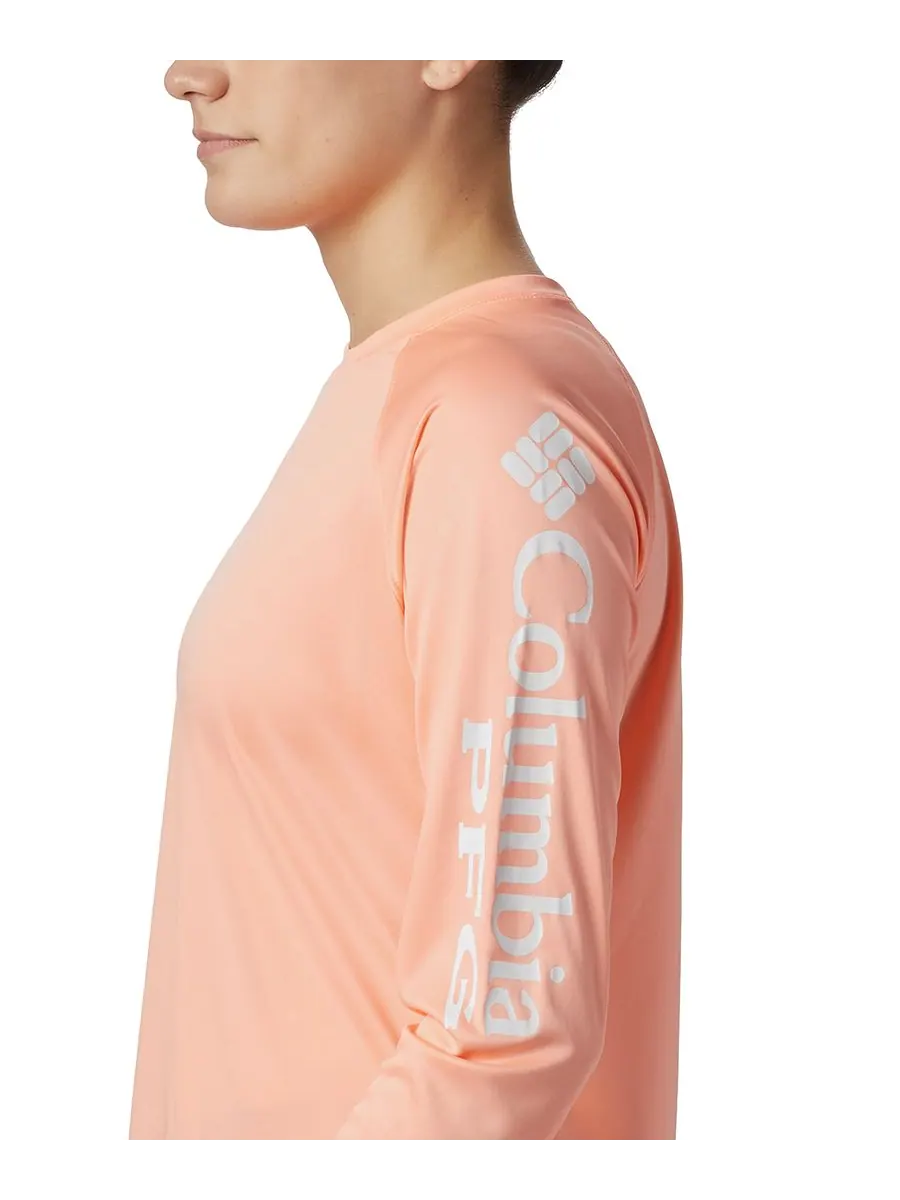 Женская футболка PFG Tidal Tee II Omni-Shade Columbia — изображение 3 из 4, розовый белый